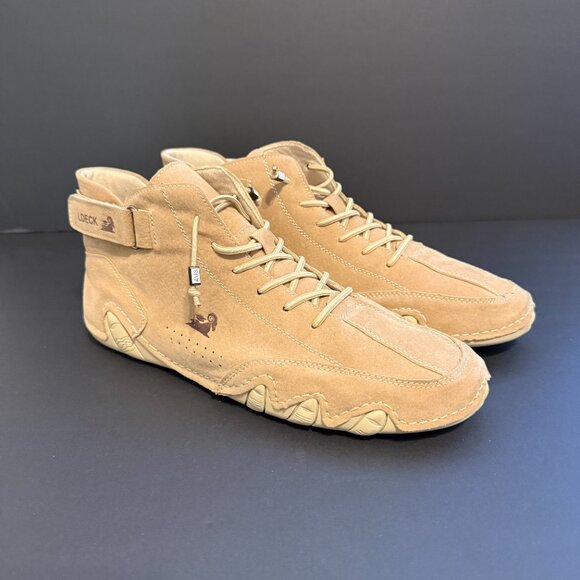 LDECK Men's Sneakers 10.5 (44) Tan Suede Orthopedic, Barefoot Comfort - Picture 1 of 9